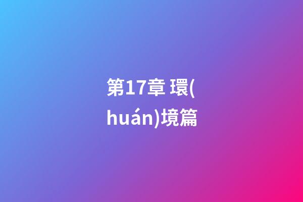 第17章 環(huán)境篇